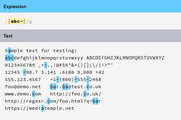 imagem ilustrando matching da regex usando lista com hifen