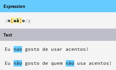 imagem ilustrando matching da regex usando lista