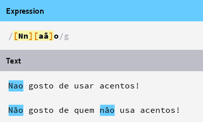 imagem ilustrando matching da regex usando 2 listas