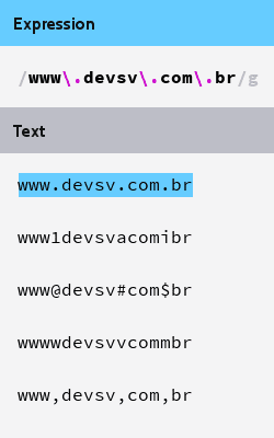 imagem ilustrando matching apenas da url do devsv