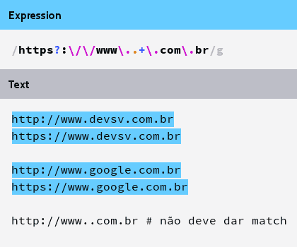 imagem ilustrando matching correto de urls .com.br