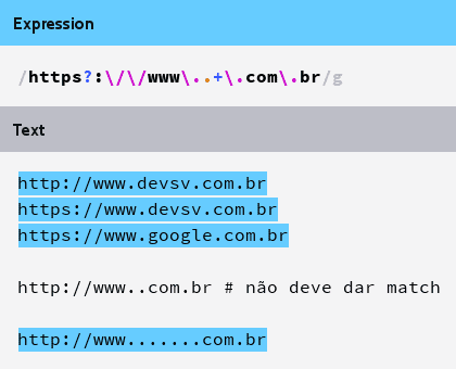 imagem ilustrando matching de url apenas com pontos
