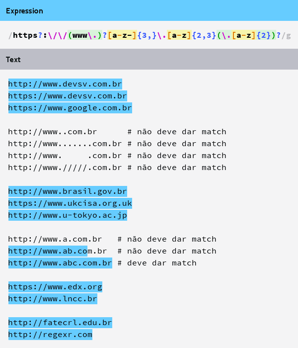 imagem ilustrando matching de url com www opcional