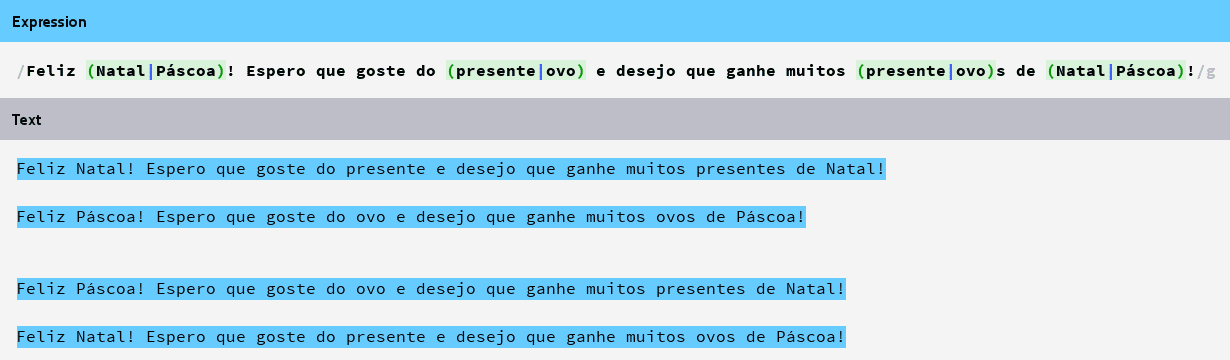 imagem ilustrando matching com mensagem inconsistente de natal e pascoa