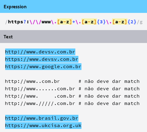 imagem ilustrando matching de urls sem restringir em .com.br usando chaves