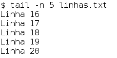 imagem mostrando o tail com opção -n